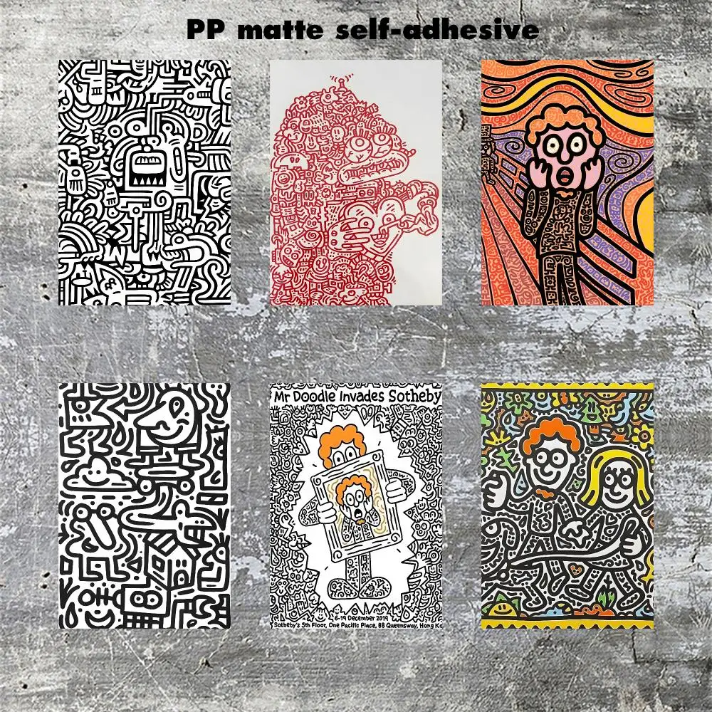 Mr Doodle Art Draw Hot Poster Frameless poster pp Matte adhesive paper for Living room hallway bedroom