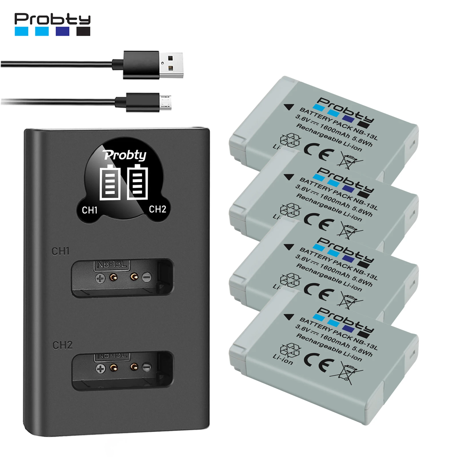 NB 13L NB13L NB-13L 1600mAh Battery +Charger for Canon PowerShot G5X G7X G9X G7 X Mark II G9 X,SX620 SX720 SX730 HS Batteries