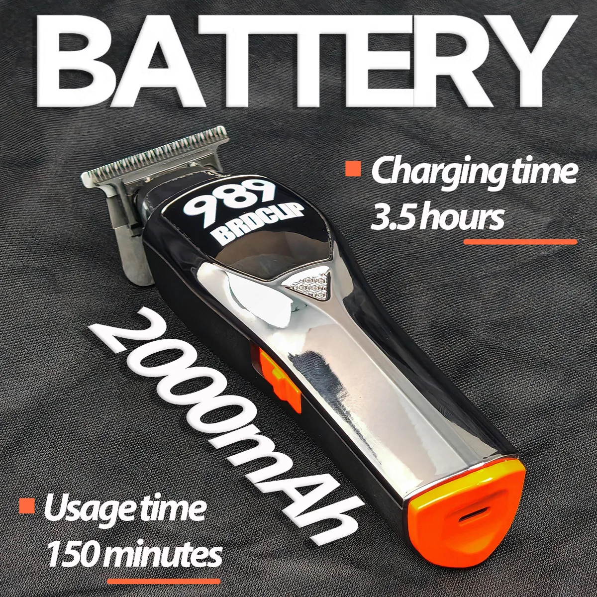 Brdclip 989น้ำมันของผู้ชายที่เล็มผมไฟฟ้า7200รอบต่อนาทีปัตตาเลี่ยนตัดผมเซรามิกจอแสดงผล LCD