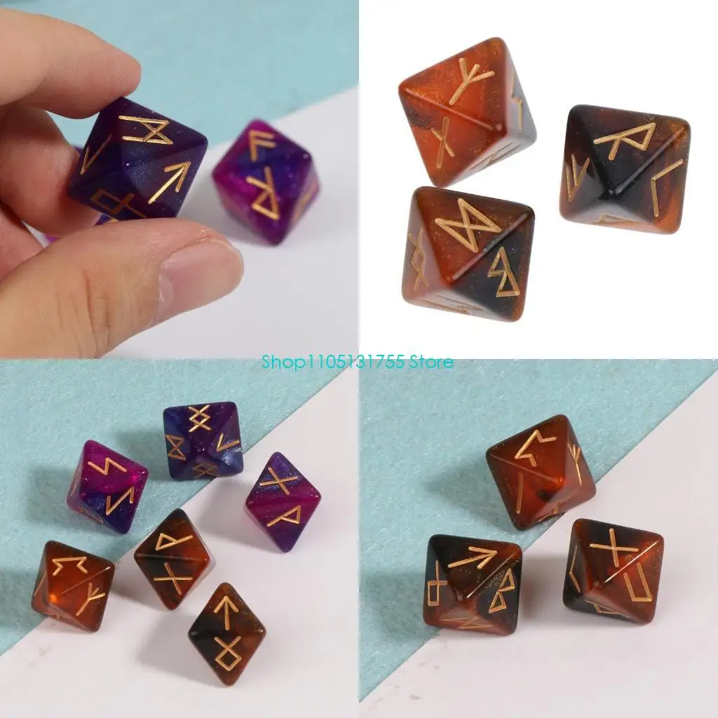 

K0EF 3 Pieces 8-Sided Glitter Polyhedral for Playing Board Game