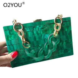 Pearl Green Marble Acrylic PVC Plastic Luxury Party Handbag Women Casual Box Clutch Purse Wallet Flap Brand Wedding Party Evenin