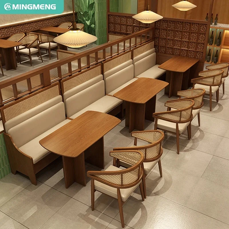 New Design Restaurant Sets Cafe Table and Chairs New Arrivals Restaurant Furniture Coffee Shop Bench Seating Booth Sofa Seat