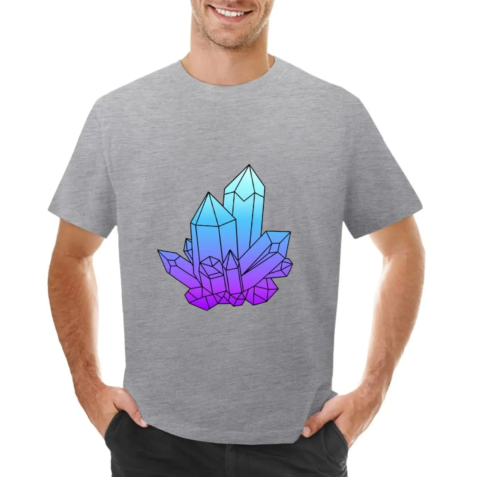 Crystal Cluster Blue and Purple T-shirt anime clothes customs design your own heavyweights plain mens graphic t-shirts pack