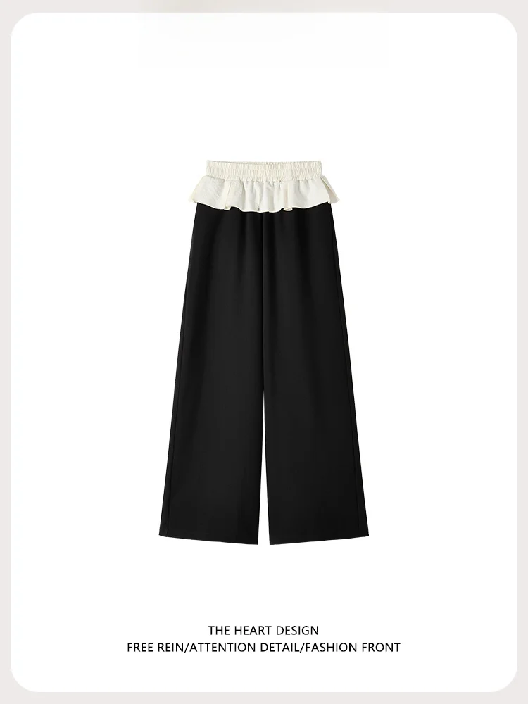 

Весна 2026: Женские повседневные брюки с высокой талией, прямые, свободного кроя, с цветочным декором, широкие штанины, стройнящие, в стиле Lazy Chic