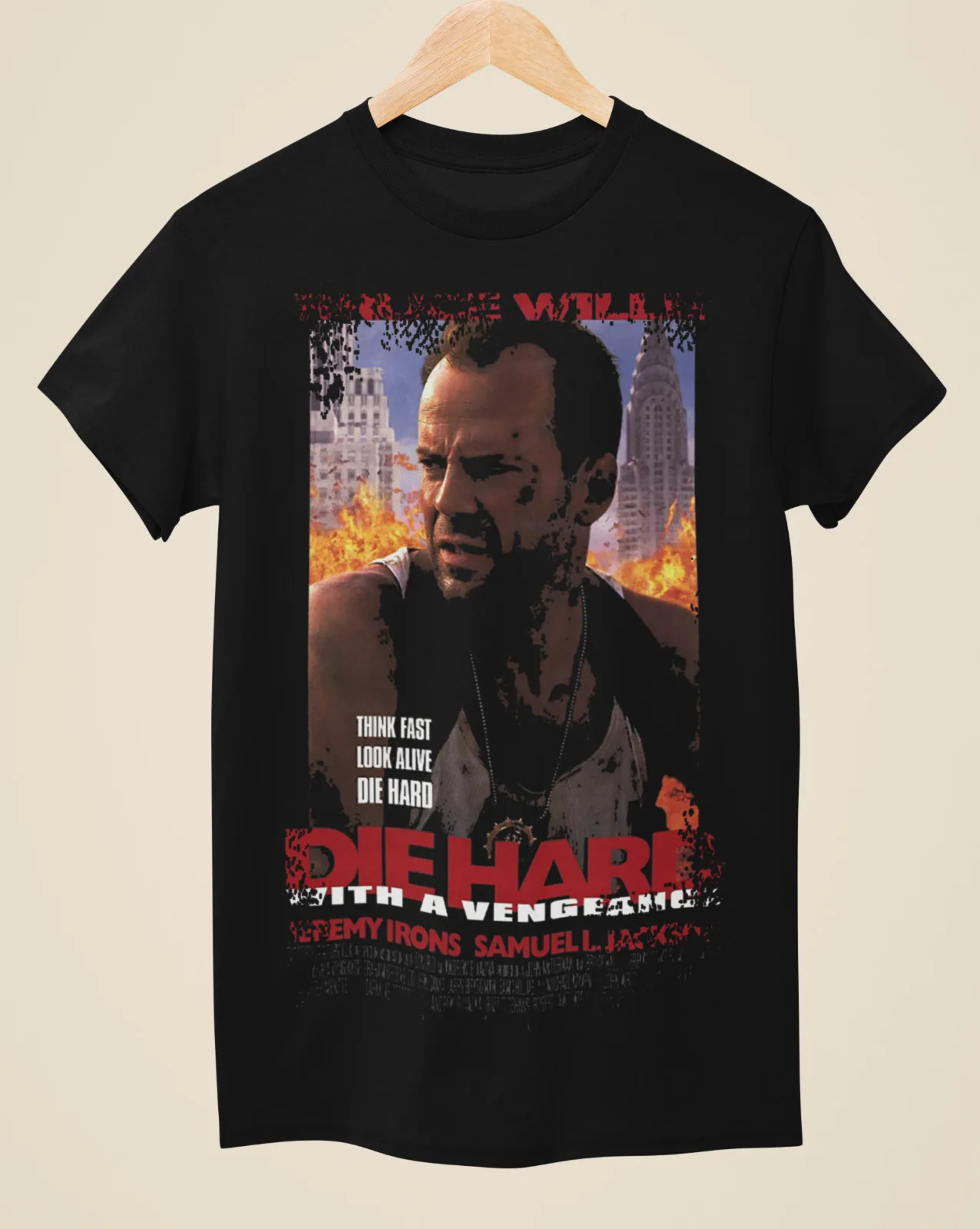 

Die Hard With A Vengeance — черная футболка унисекс, вдохновленная постером фильма