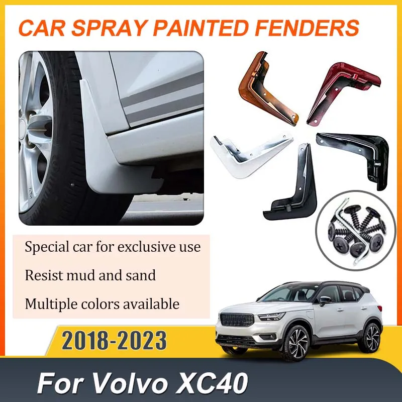 

4PCS Painted Muds For Volvo XC40 Body Kit 2018-2023 Car Spray Baking MudFlaps Front Rear Fender Protect MudGuard Car Accessories