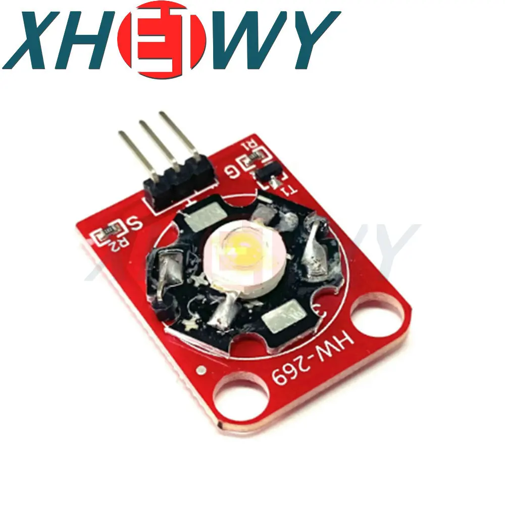 3W โมดูล LED สีฟ้า/เขียว/ม่วง/แดง/ขาว/เหลืองพร้อมแชสซี PCB สำหรับ Arduino STM32 AVR