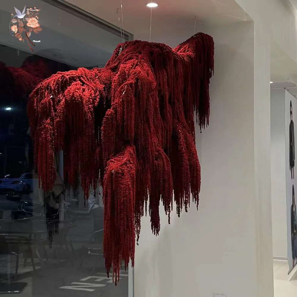 3 قطعة الزهور المجففة المعلقة عشاق القطيفة الطبيعية الدموع عيد الميلاد الديكور المنزل حفلة ساحة حديقة ترتيبات قوس الزفاف #4