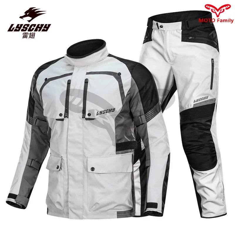 ชุดขี่มอเตอร์ไซค์สำหรับผู้ชาย ชุดแข่งรถมอเตอร์ไซค์ ระบายอากาศ กันน้ำ แจ็คเก็ตกันกระแทก ชุดใส่ขี่มอเตอร์ไซค์สำหรับผู้ชาย อุปกรณ์สำหรับ 4 ฤดู