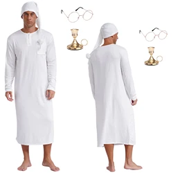 Adult Mens New Year Sleepwear Suit Christmas Theme Party Tired Sleepy Santa Claus Cosplay Costume Nightdress Sleep Hat Glasses