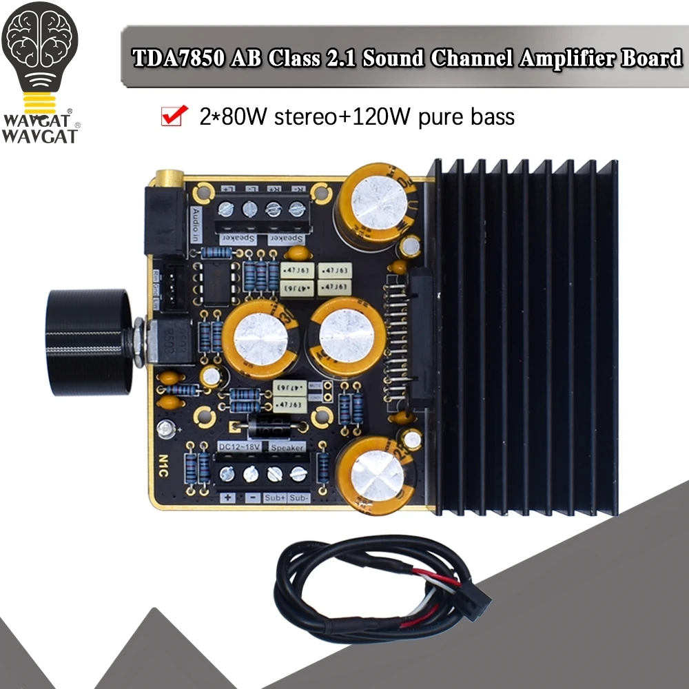 official TDA7850 Subwoofer Digital Amplifier Audio Board 2*80W+120W Stereo Class AB Amplificator For2-8 Ohm Speaker DC9-18V
