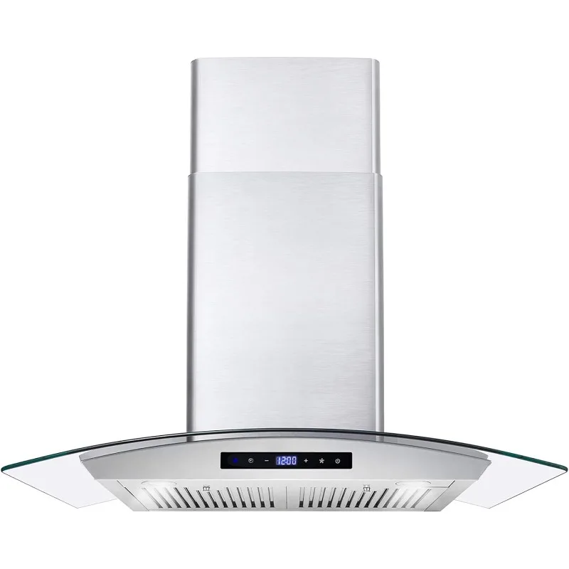 

COSMO COS-668AS750 30 in. Wall Mount Range Hood with 380 CFM, Curved Glass, Ducted Convertible Ductless