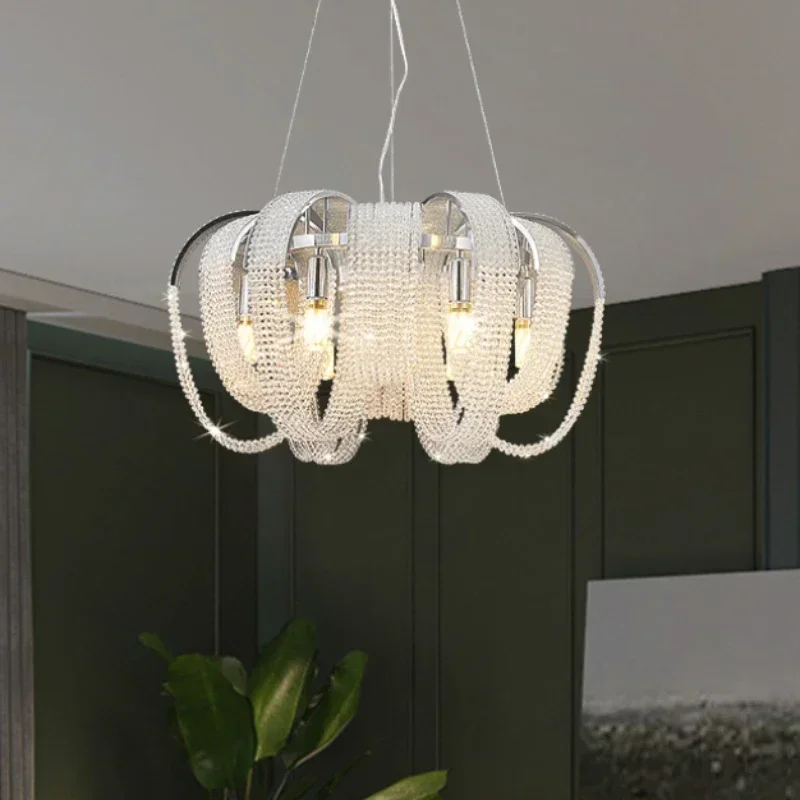 Luxury Tassel Crystal Chandelier for Living Room Restaurant Dinning Room Bedroom Hotel Decor Lustre Golden/chrome Design Lamp