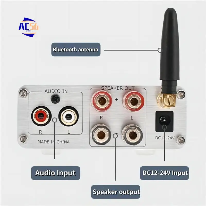 

AC56-Hifi Sound Amplifier MA12070 80Wx2 Bluetooth 5.0 Stereo Audio Power Amplifier For Home Theater Karaoke Amplifiy