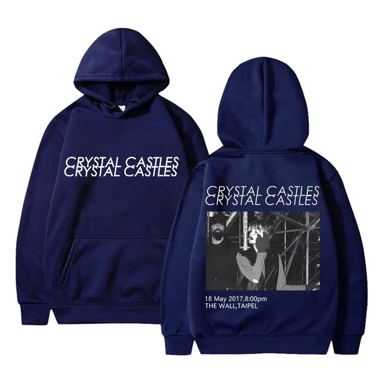 Canada Band Crystal Castles Double Sided Print Hoodie Men Women Gothic Punk Sweatshirt Men's Rock Oversized Pullover Streetwear