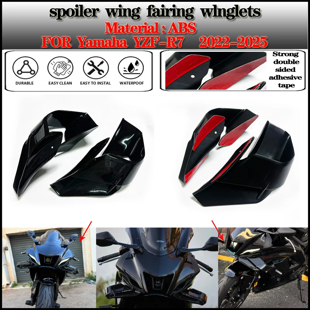 

For YAMAHA YZF-R7 YZF R7 2022 2023 2024 2025 Front Fairing Winglets Aerodynamic Wing Cover Protection Guards Kit Cowl Fixed Wing