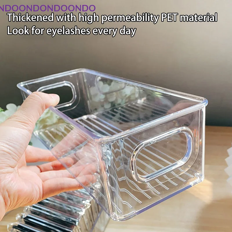 

Makeup Organizer False Eyelashes Glue Pallet Holders Grafting Eyelashes Extension Transparent Eyelash Storage Box