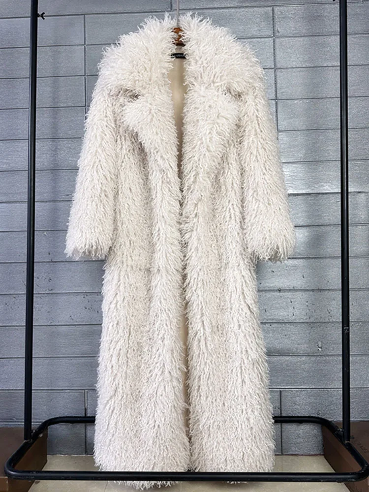 ZADORIN 130 cm x-long revers manteau de fourrure mongole femme épais chaud moelleux fausse fourrure veste femme manteaux vêtements d'hiver fourrure vêtements d'extérieur