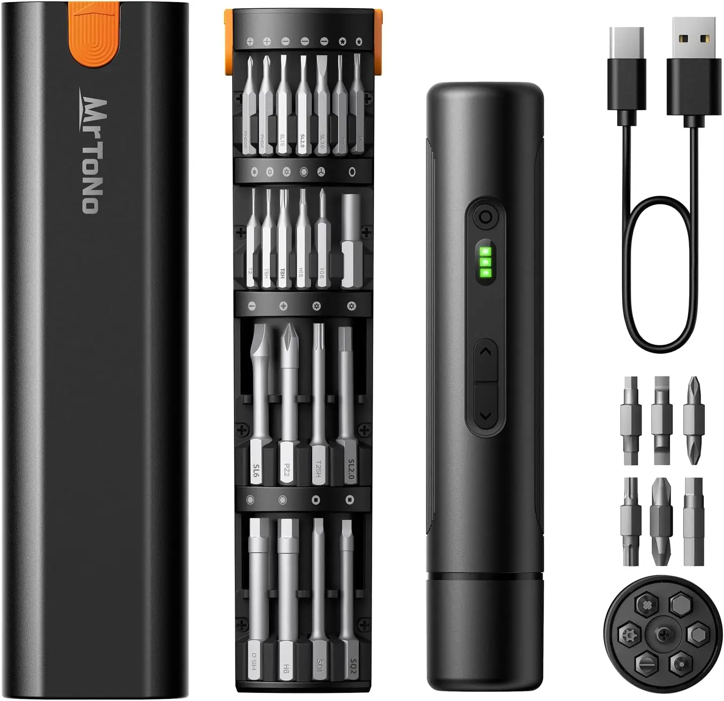 

Cordless Electric Screwdriver Set with 3 Torque Settings, 1500mAh Battery, 33 Magnetic Bits, LED Light for DIY and Repair