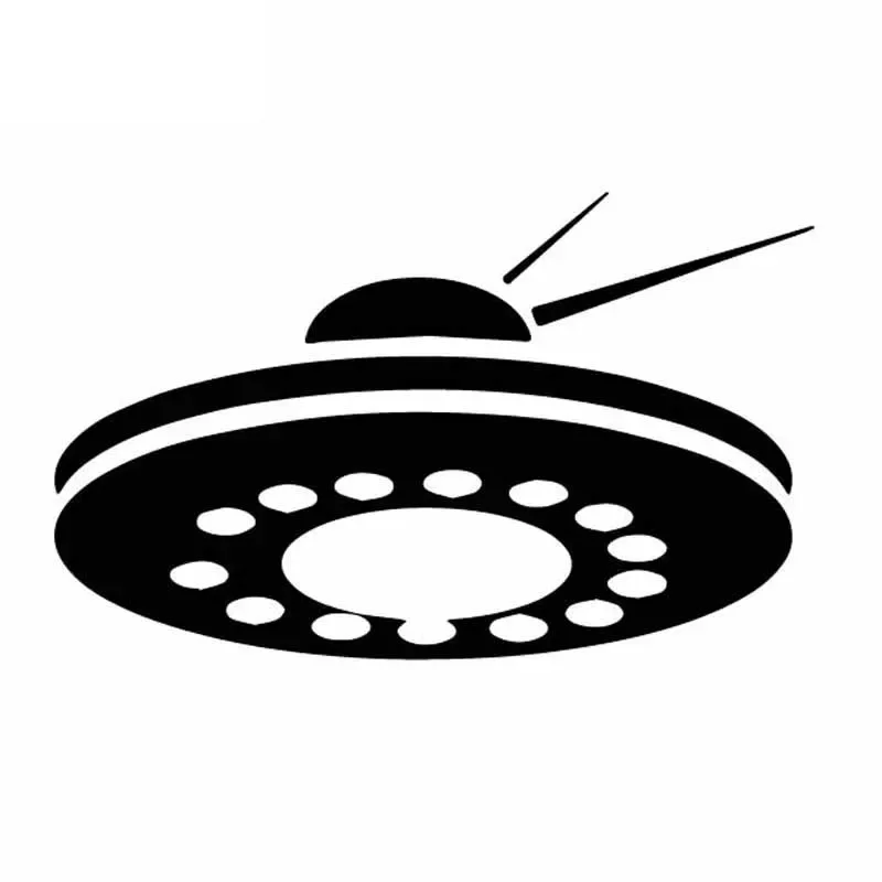 Alien Aircraft Pattern Decals Exquisite Car Window Decoration Personalized Pvc Waterproof Decals Black/white, 13cm*10cm