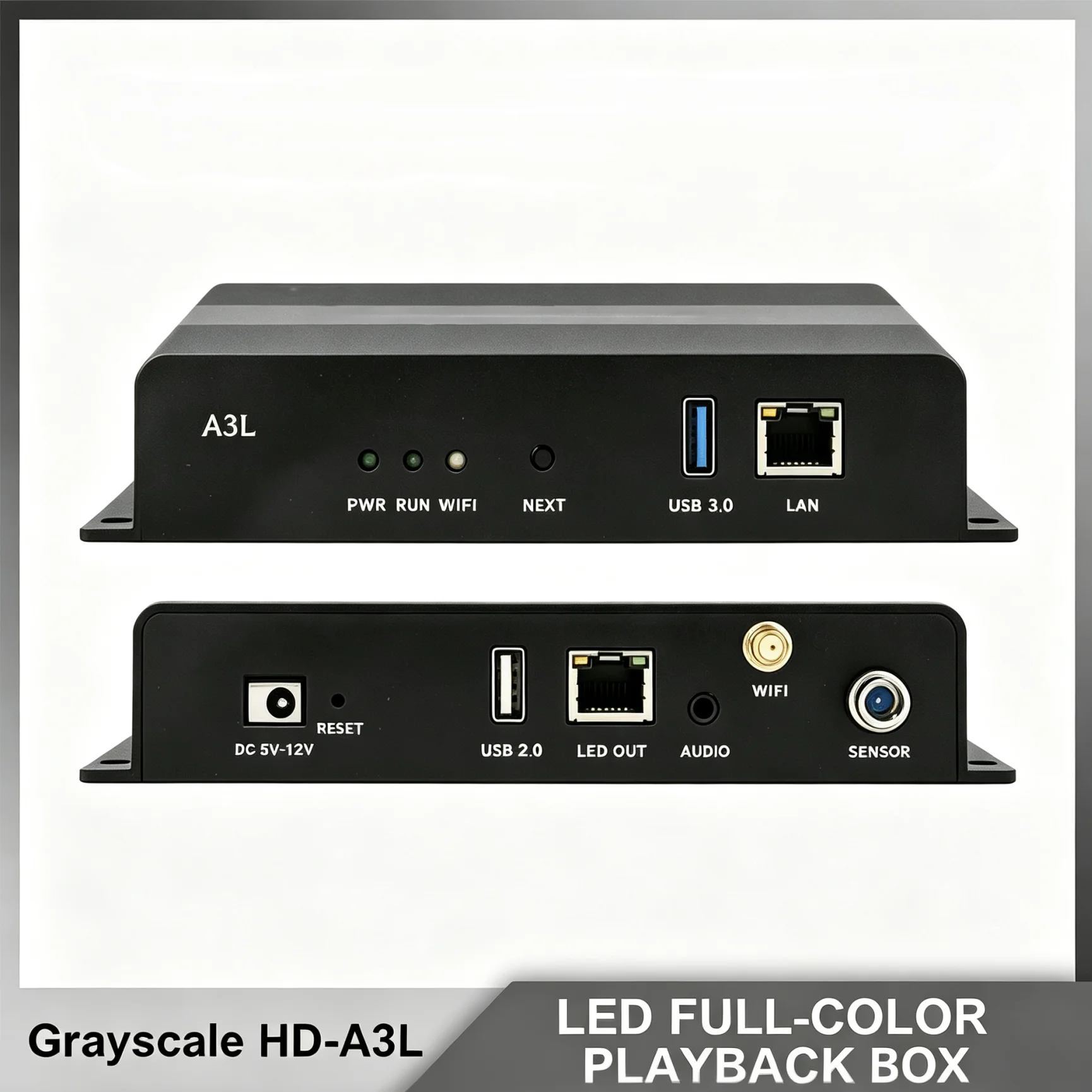 HD‑A3L LED Asynchronous Full‑Color Player 1GB+16GB 650K Pixels APP Control Gigabit LAN Android11 LED Screen Display Controller