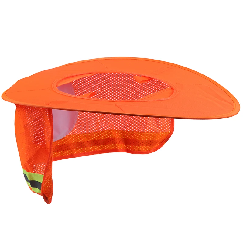 1Pcs Sun Shade Attachable Hard Hat Brim With Neck Shield VIS Reflective Stripe
