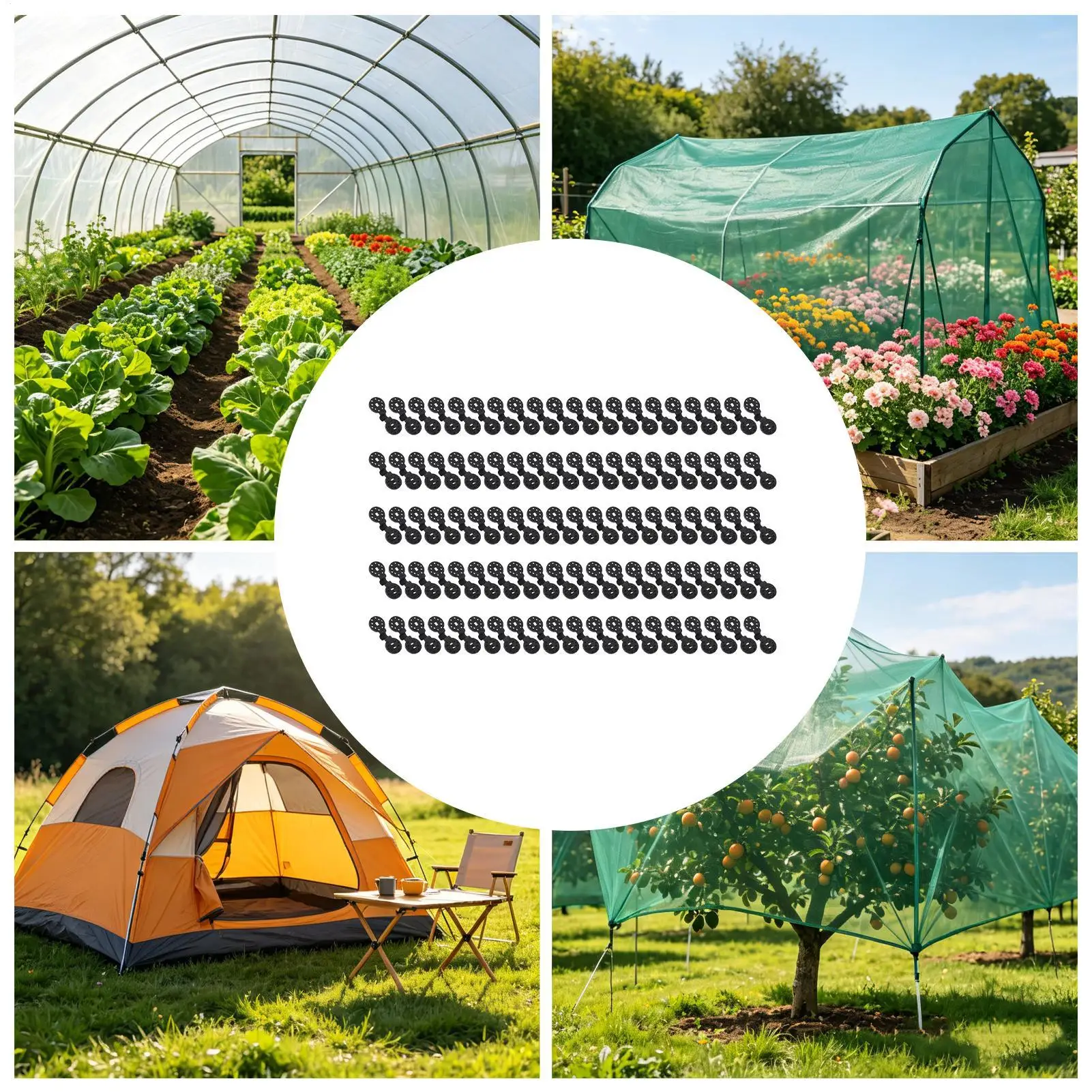 Shade Netting Clips 100 Pieces Heavy Duty Shift-Proof Clamp Awning Clamp Grip Tarp Clips For Gardening Greenhouse Orchard