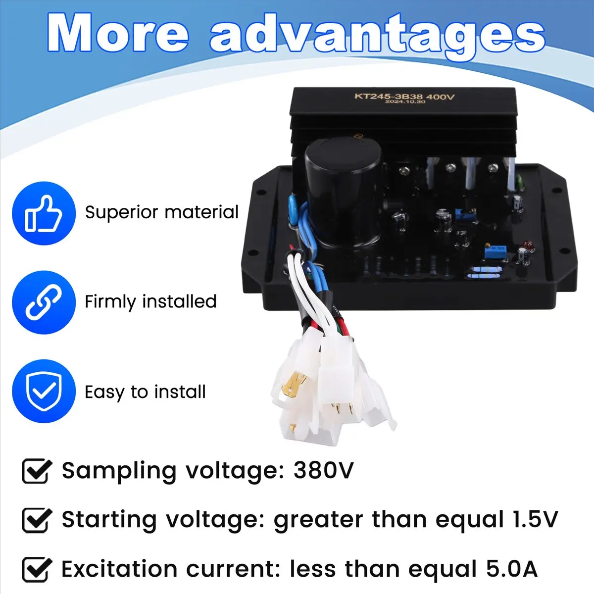 A1022F Perfect ★◀◁KT245-3B38 AVR Automatic Voltage Regulator Control Module Three Phase Brush Brushless Generator Stabilizer 8-1