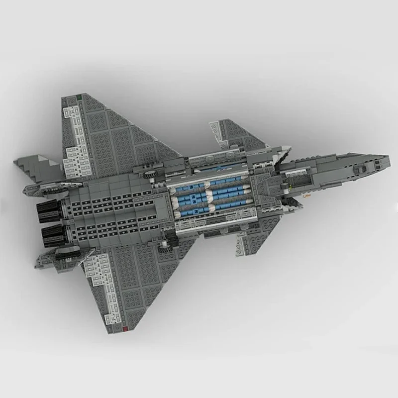 Moc Building Bricks modello militare J-20 Stealth Fighter 1:34 Technology blocchi modulari regali giocattoli per bambini set fai da te assemblaggio