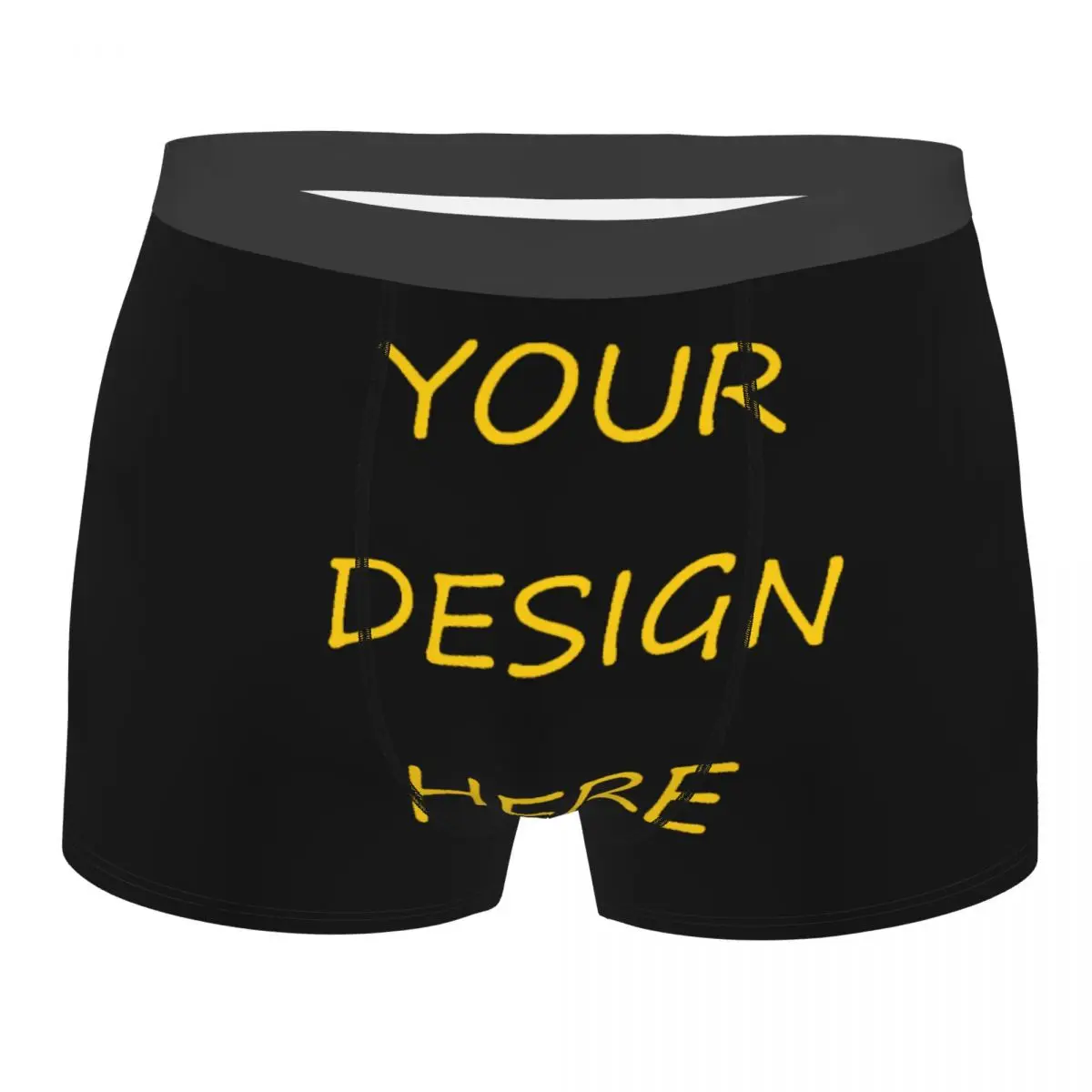 Custom Your Photo Logo Text Print Underwear Men Stretch Your Design Here DIY Boxer Briefs Shorts Panties Soft Underpants