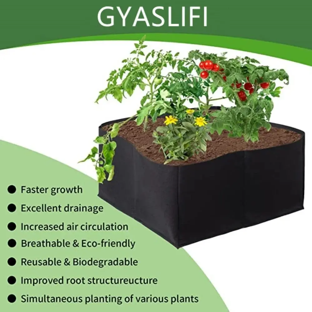 Felt Garden Planting Bag Multi-size with Handles Grow Bag Garden Tools Rectangle Plant Nutrition Bag