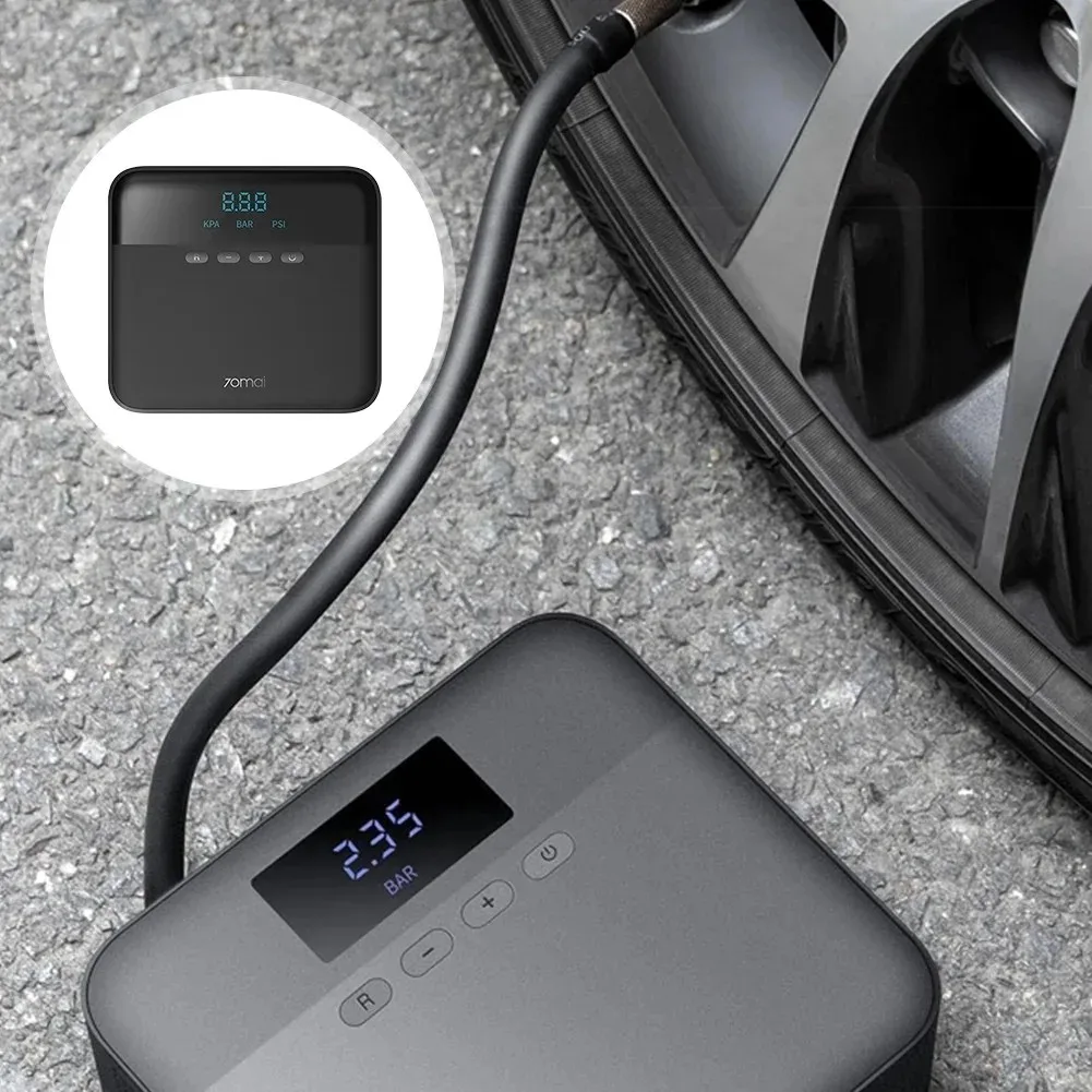 70mai Air Pump Tire Inflator Portable Air Compressor  2.3-5BAR Fast Inflation 30Min Continuous Smart Memory Auto Stop Compact