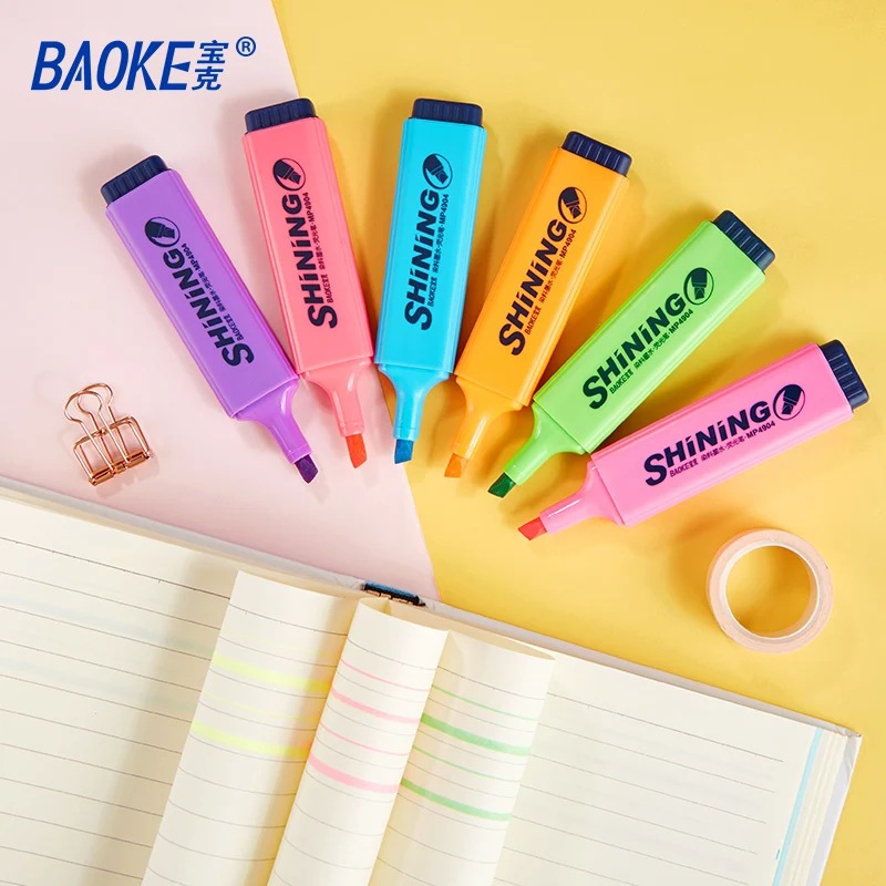 BAOKE MP4904 Highlighter Marker Pen 6 Colors