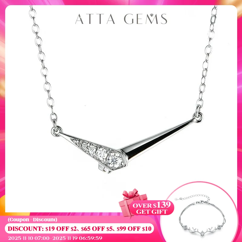 

Ожерелье из серебра 925 пробы с муассанитом, 0,5-1 карат