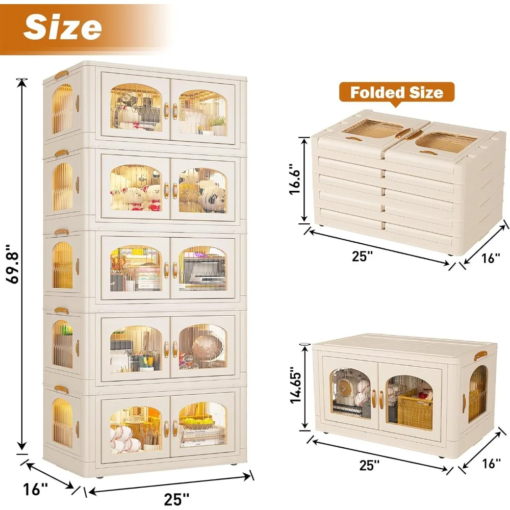 Storage bins with LIDS, large stackable storage bins with wheels and doors for closet organizers