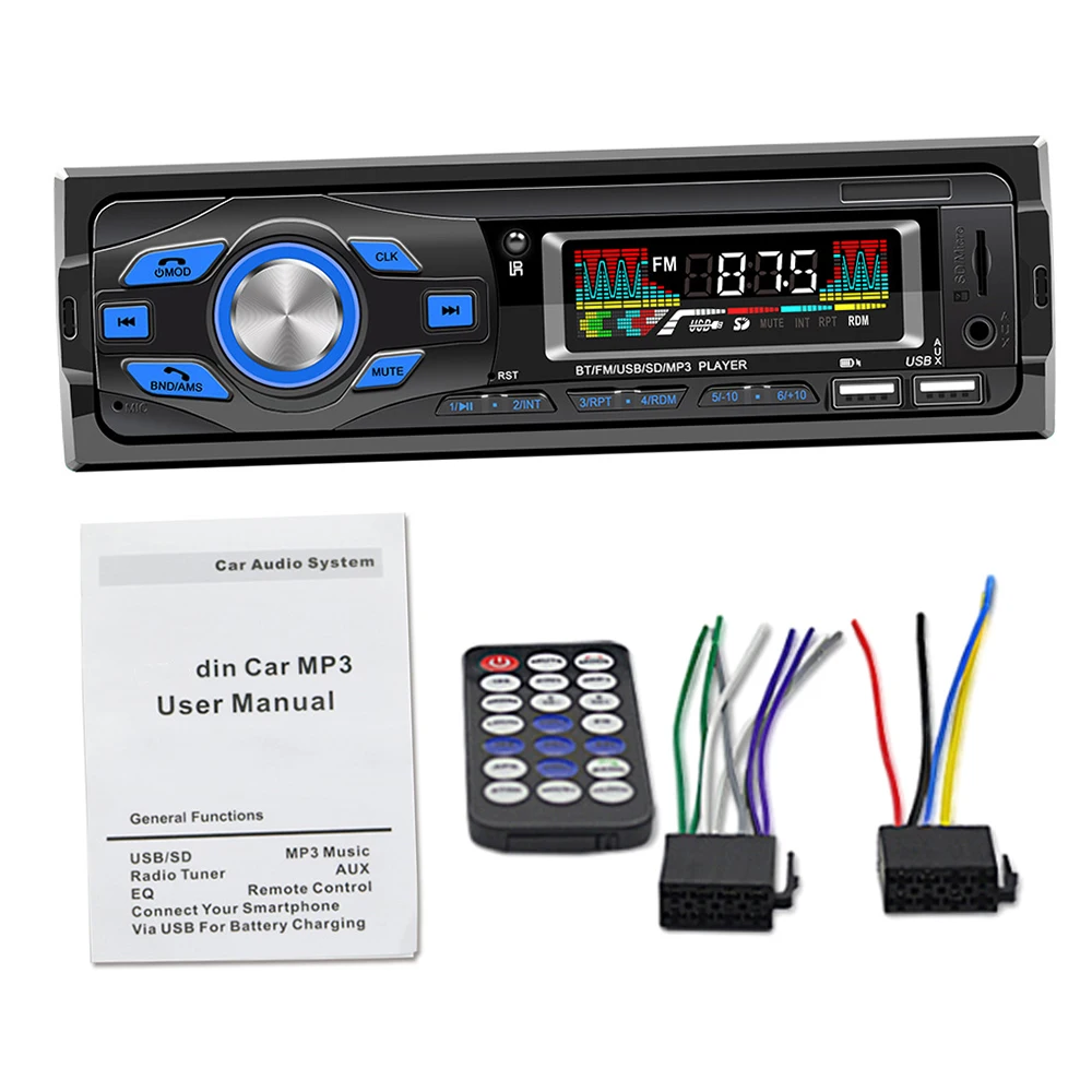 1DIN Car Radio Stereo Audio Bluetooth FM MP3 Player SD USB Classic Stereo Audio Playe APP Remote Control SWM-616
