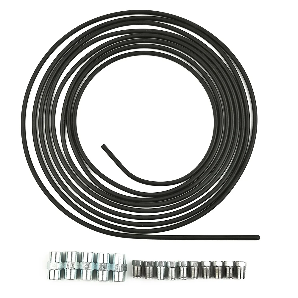 5m Car Roll Tube Coil To DIN 74 234 Brake Pipe Hose Line Piping Tube Tubing Anti-rust With 10 Screw Connections 5 Connectors