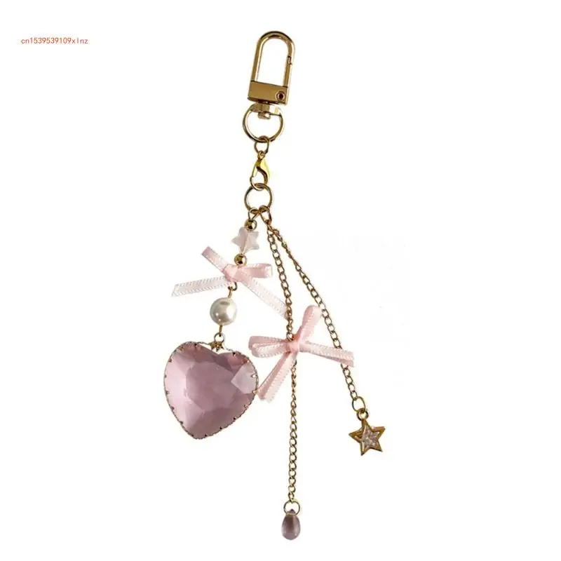 Modern Heart shaped Keychain Practical Bowknot Phone Chains and Key Holders