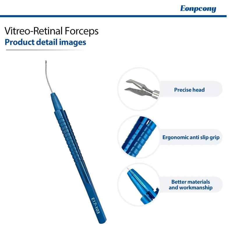 Vitreo-Retinal Forceps Straight Curved Tip Titanium Stainless Steel Optional Intraocular Retinal Peeling Ophthalmic Instrument