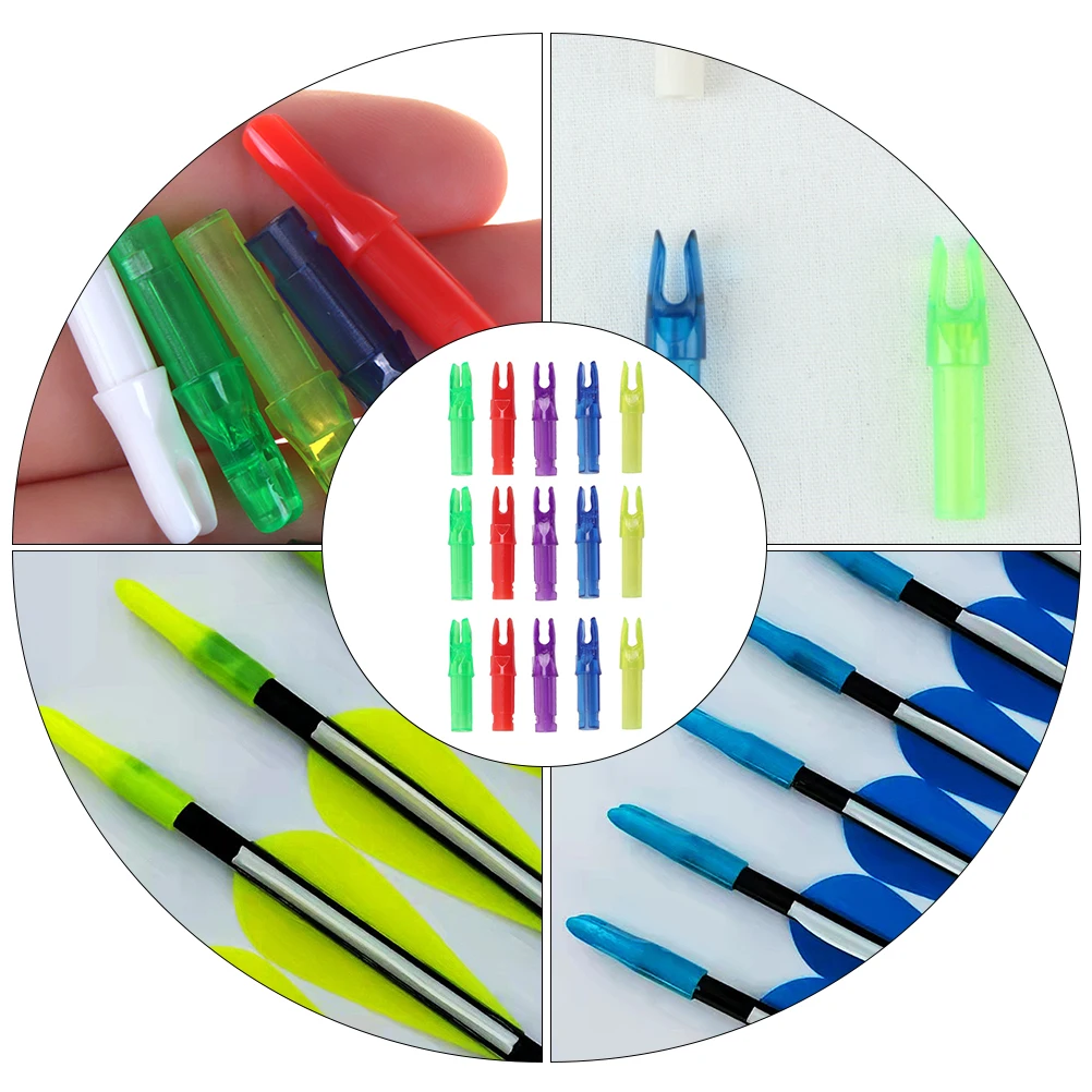 

15pcs Arrow Tail Covers Nock Plastic Smooth Wind Resistance Hunting Training Archery Accessories Outdoor Camping Hiking