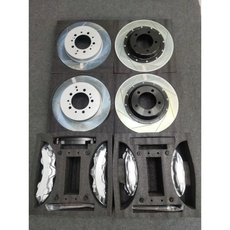 Silver High Performance 6 Pot Brake Caliper Upgrade System 4 Piston Brake Kit Suitable for  E90 E92 M3 335i F30 E46