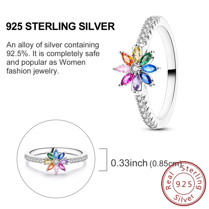 Women's 925 Sterling Silver Retro Heart Bow Star Ring