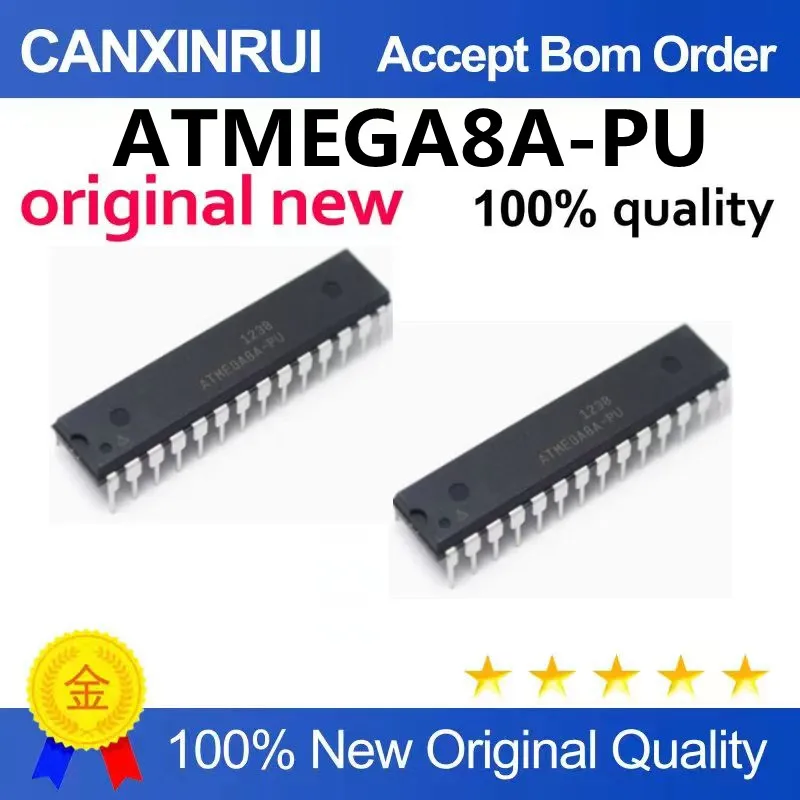 (5-100piezas)ATMEGA8A-PU DIP-28 ATMEL Original Imported AVR Automotive Microcontroller8-Bit Microcontroller