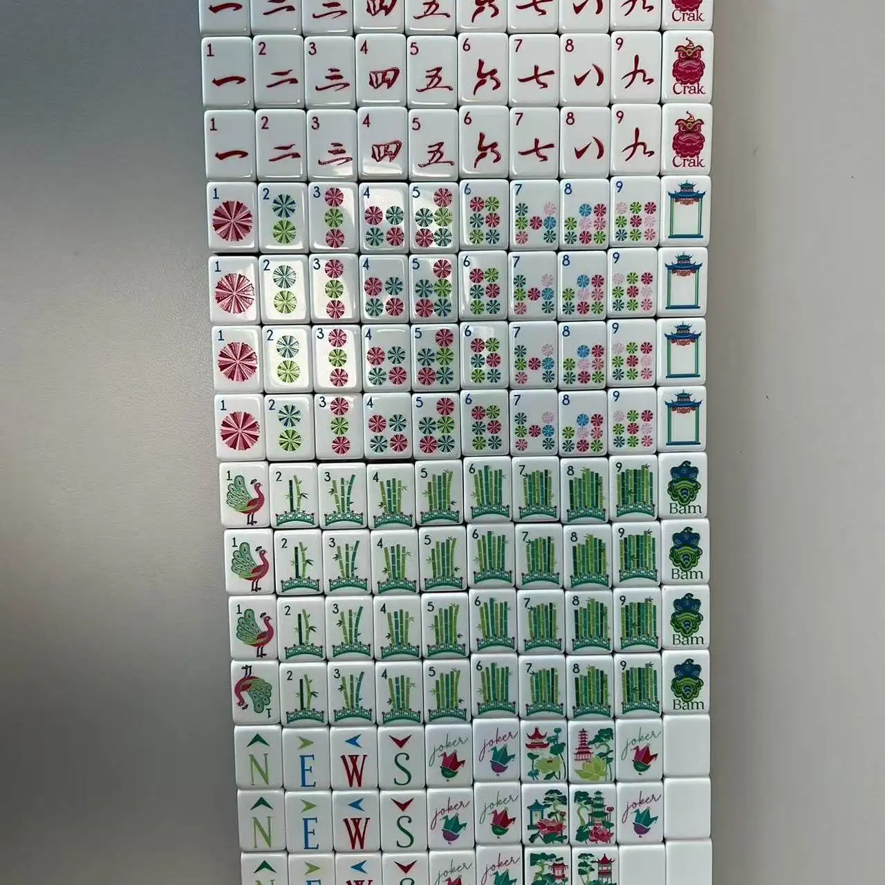 Turtle Pattern Mahjong, 4-Player Entertainment Puzzle Game, Acrylic Chess and Card Set, Traditional Chinese Game