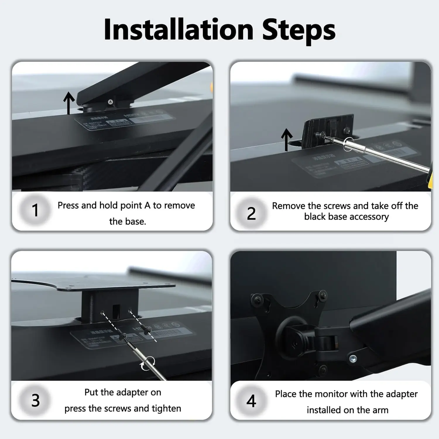 Adaptador VESA compatível com Xiaomi Mi Desktop 27 Redmi Display 27 2K monitores RMMNT27NF VESA MOUNT