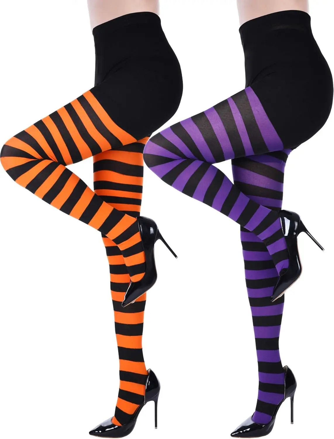 Striped stockings with bow seamless Pantyhose Footed Pantyhose for Girls Costume Party Dress up