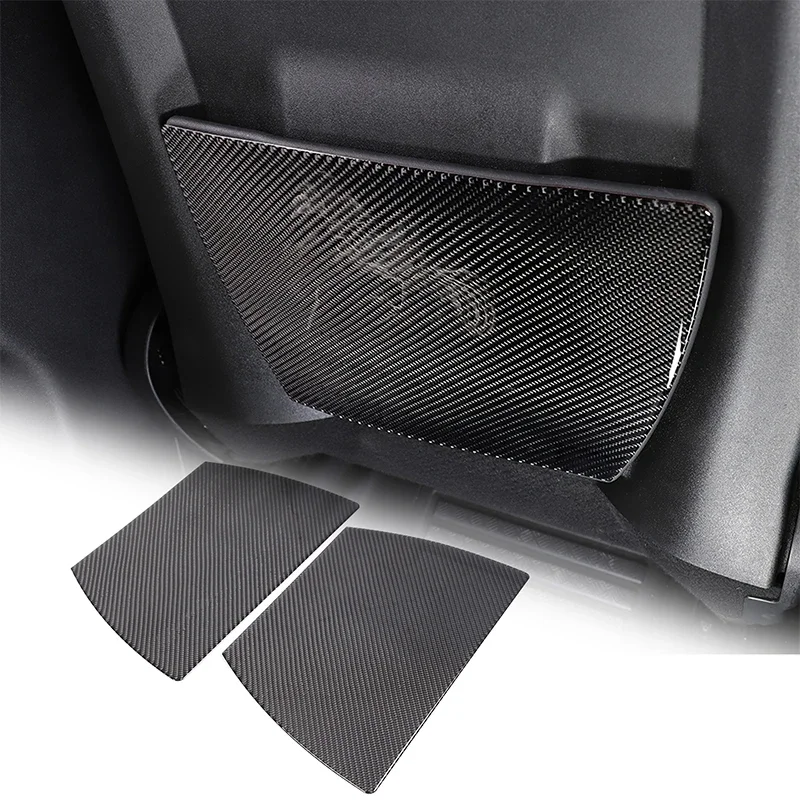 For Land Rover Defender 110 2020-2024 Soft Carbon Fiber Car Seat Rear Storage Panel Decorative Sticker Interior Accessories