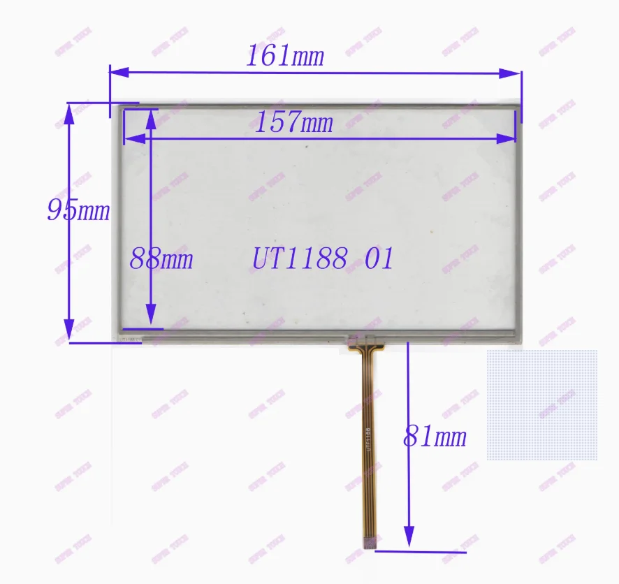 

UT1188 Nissan Qi touch screen external screen handwriting screen four wire resistor 6.2-inch touch screen