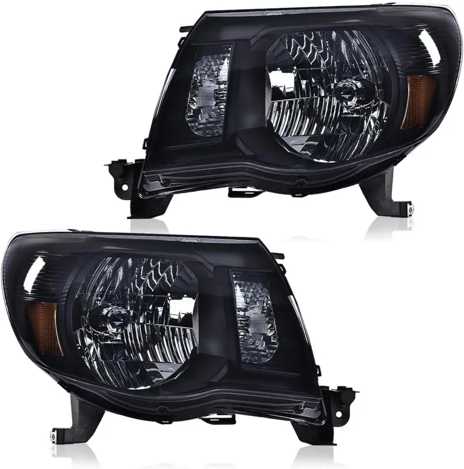 

Фара в сборе, совместимая с Toyota Tacoma 2005, 2006, 2007, 2008, 2009, 2010, 2011, бампер, дымовая линза, черный корпус Am