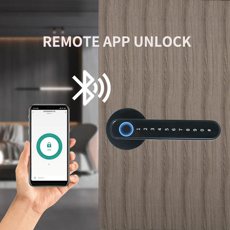 Tuya Fingerprint Biometric Smart Door Lock Home Apartment with Key Card Digital Door Lock Keyboard Keyless Entry